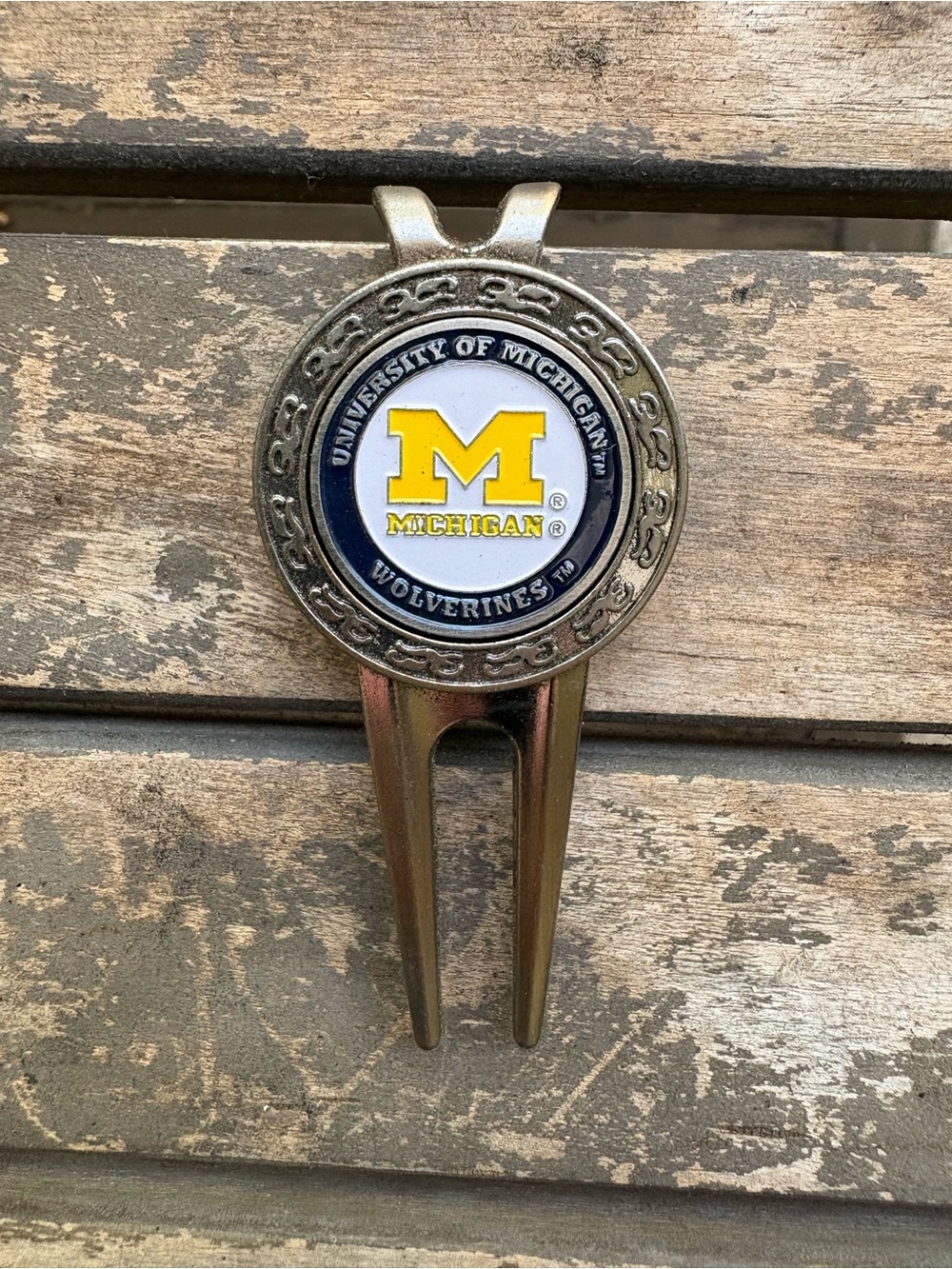 University of Michigan Blue and Yellow Golf Divot Repair Tool - Picture 2 of 8